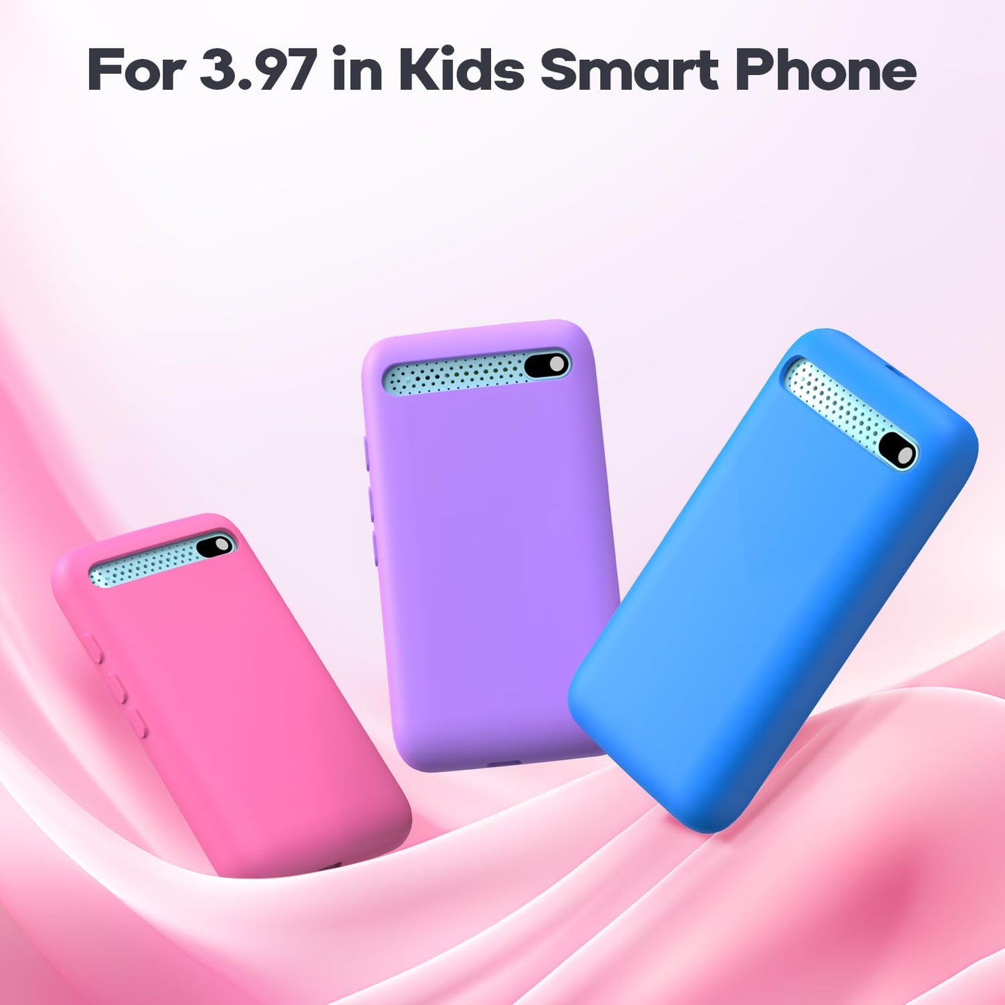 Silicone Phone Case for 3.97" Screen, Shockproof & Durable, Soft Protective Cover for Cell Phone-Pink