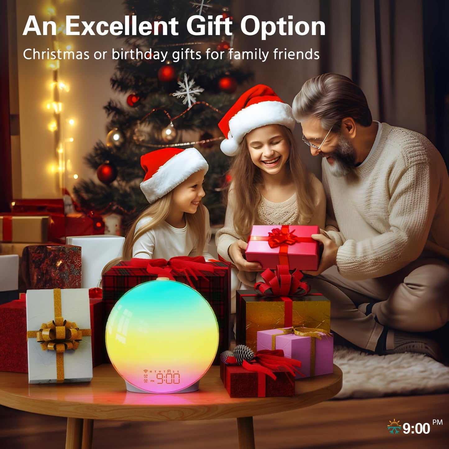 Sunrise Alarm Clock, Smart Wake-up Light Compatible with Alexa, Dual Alarms with FM Radio, Snooze Function for Heavy Sleepers, Adults&Kids