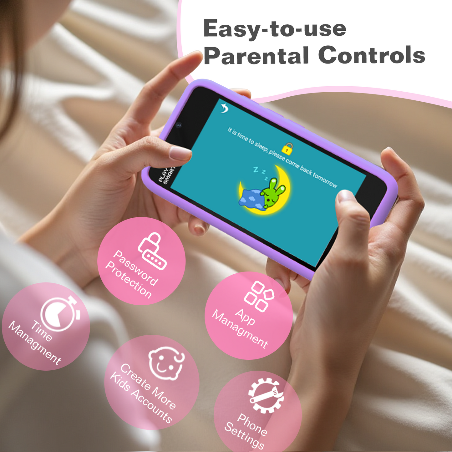 MOMILLA Kids Smart Phone Toys for Girls, 3.97” Touchscreen, Dual Cameras with Stickers, 200+ Games & 16GB Storage, Christmas Birthday Gift for Kids Age 3-10, Educational Mini Toddler Play Phone Toy