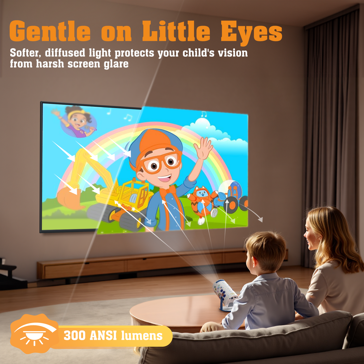 Kids Toys Projector with 275+ Games & TV, Mini Portable Projector With Wireless Controller, Eye-Safe HD Display, 270° Rotation, All-in-One Educational Learning & Entertainment Christmas Gifts for Kids