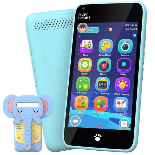 MOMILLA Kids Toys Phone Christmas Birthday Gifts for 3 4 5 6 7 8 9 Year Old with 3.97" Touchscreen, Toddler Toys Phone with Music Player Puzzle Games 16 GB Storage Alarm Learning Toys for Boys Girls